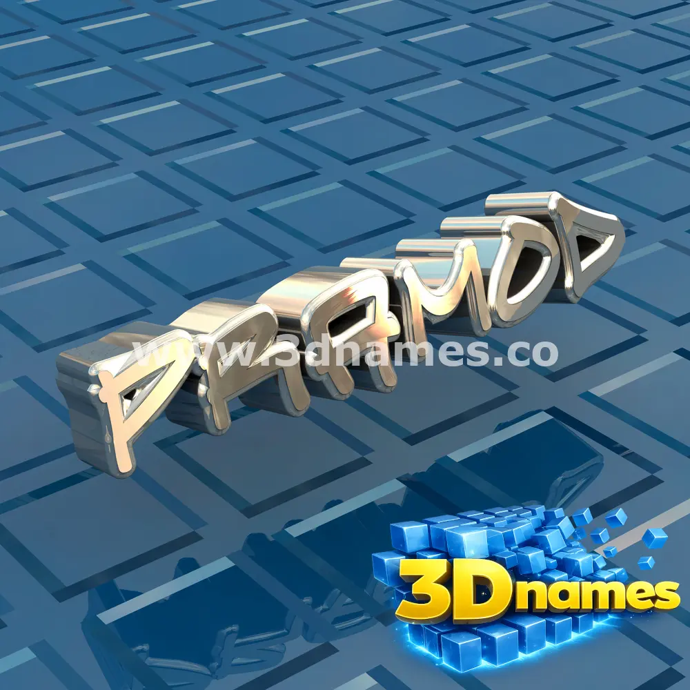 pramod in Blue Bling style - 3D name wallpaper