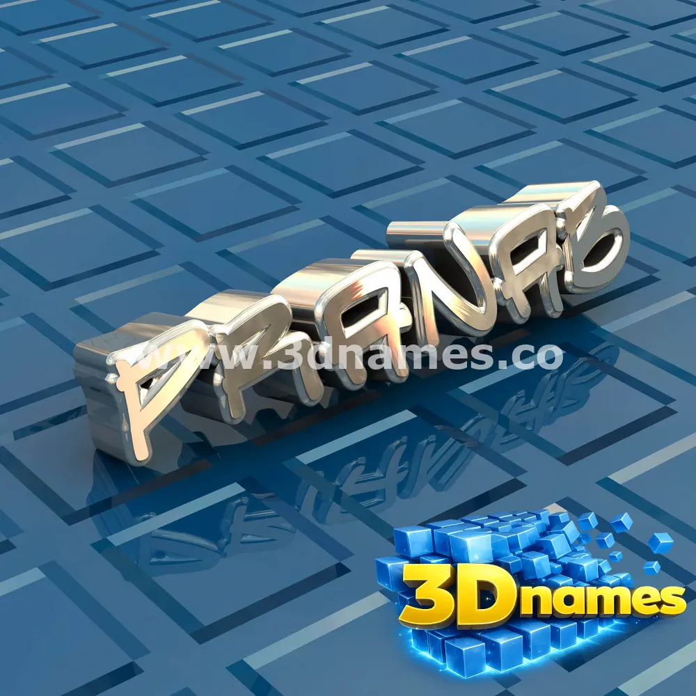 pranab in Blue Bling style - 3D name wallpaper