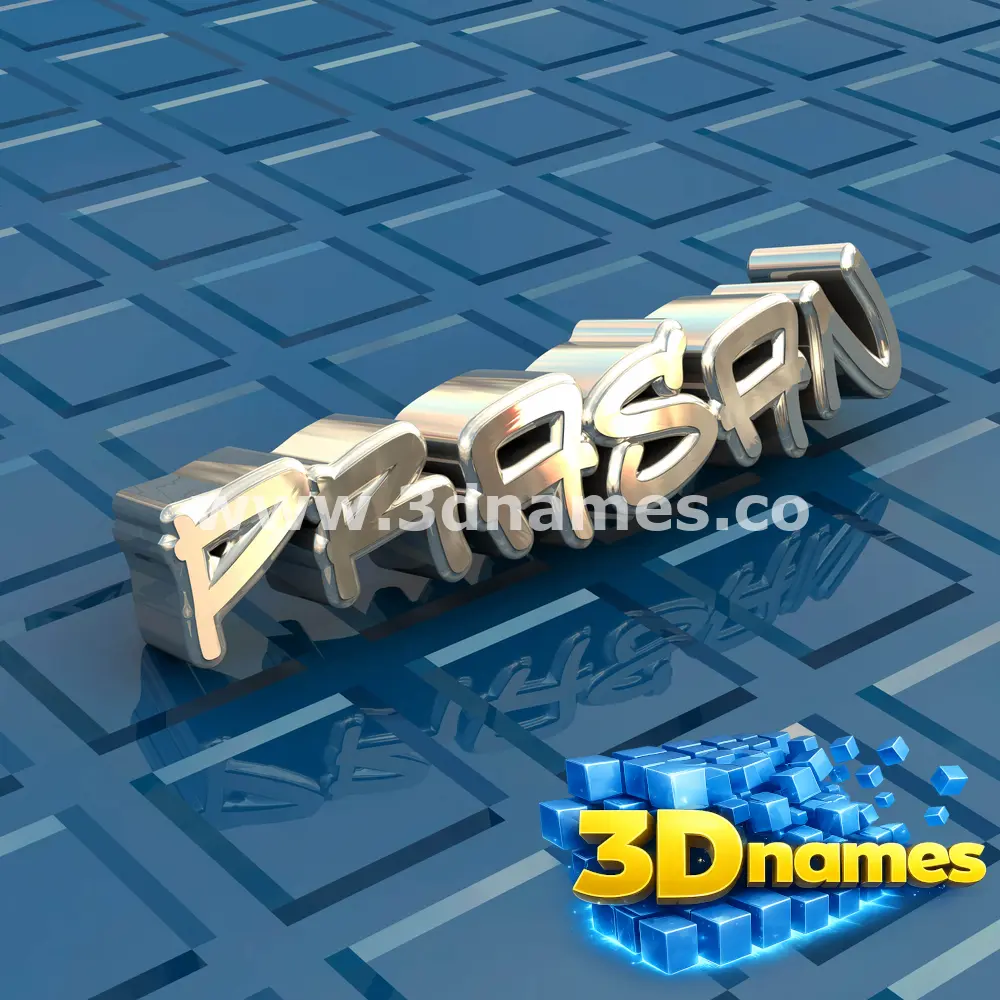 prasan in Blue Bling style - 3D name wallpaper