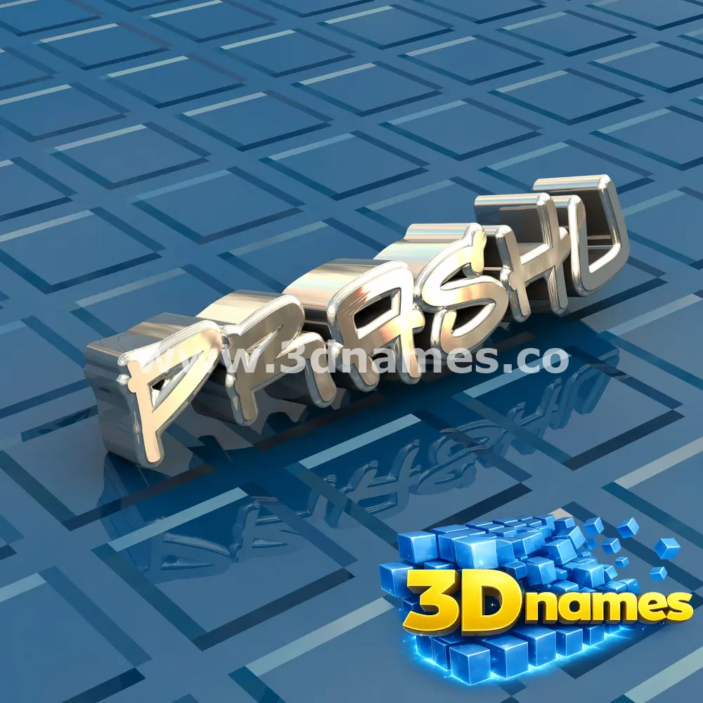 prashu in Blue Bling style - 3D name wallpaper