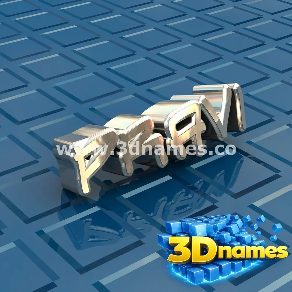 pravi in Blue Bling style - 3D name wallpaper