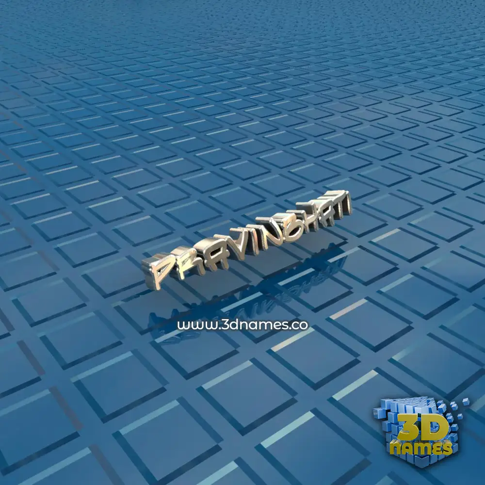 pravinbhati in Blue Bling style - 3D name wallpaper