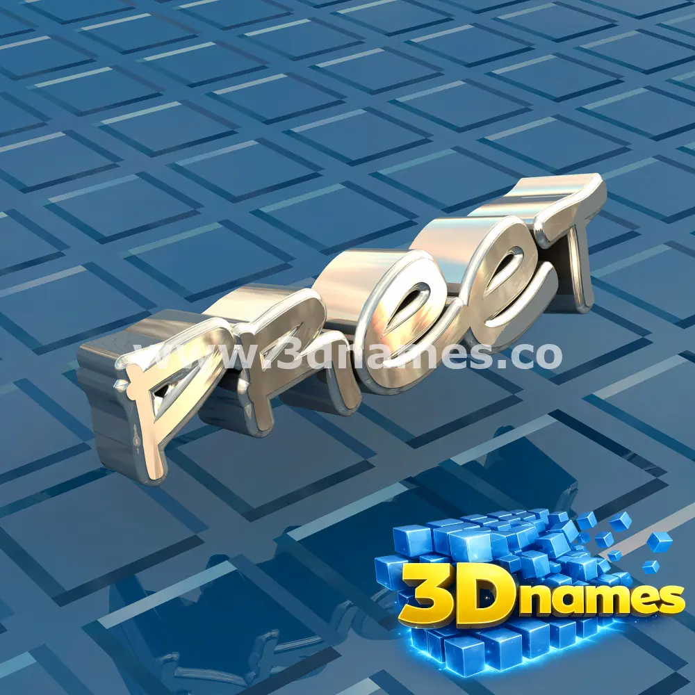preet in Blue Bling style - 3D name wallpaper