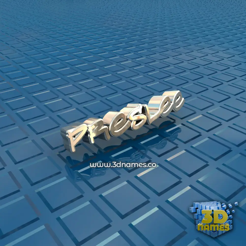 preslee in Blue Bling style - 3D name wallpaper