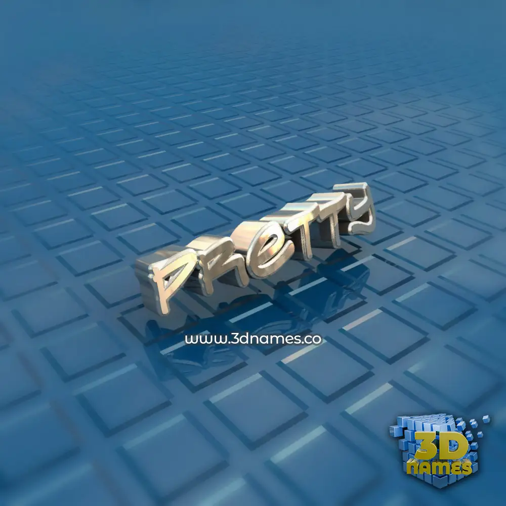 pretty in Blue Bling style - 3D name wallpaper