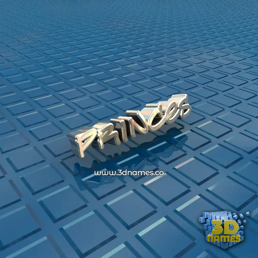 princes in Blue Bling style - 3D name wallpaper