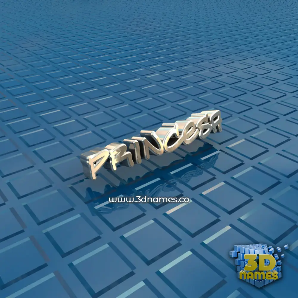 princesa in Blue Bling style - 3D name wallpaper