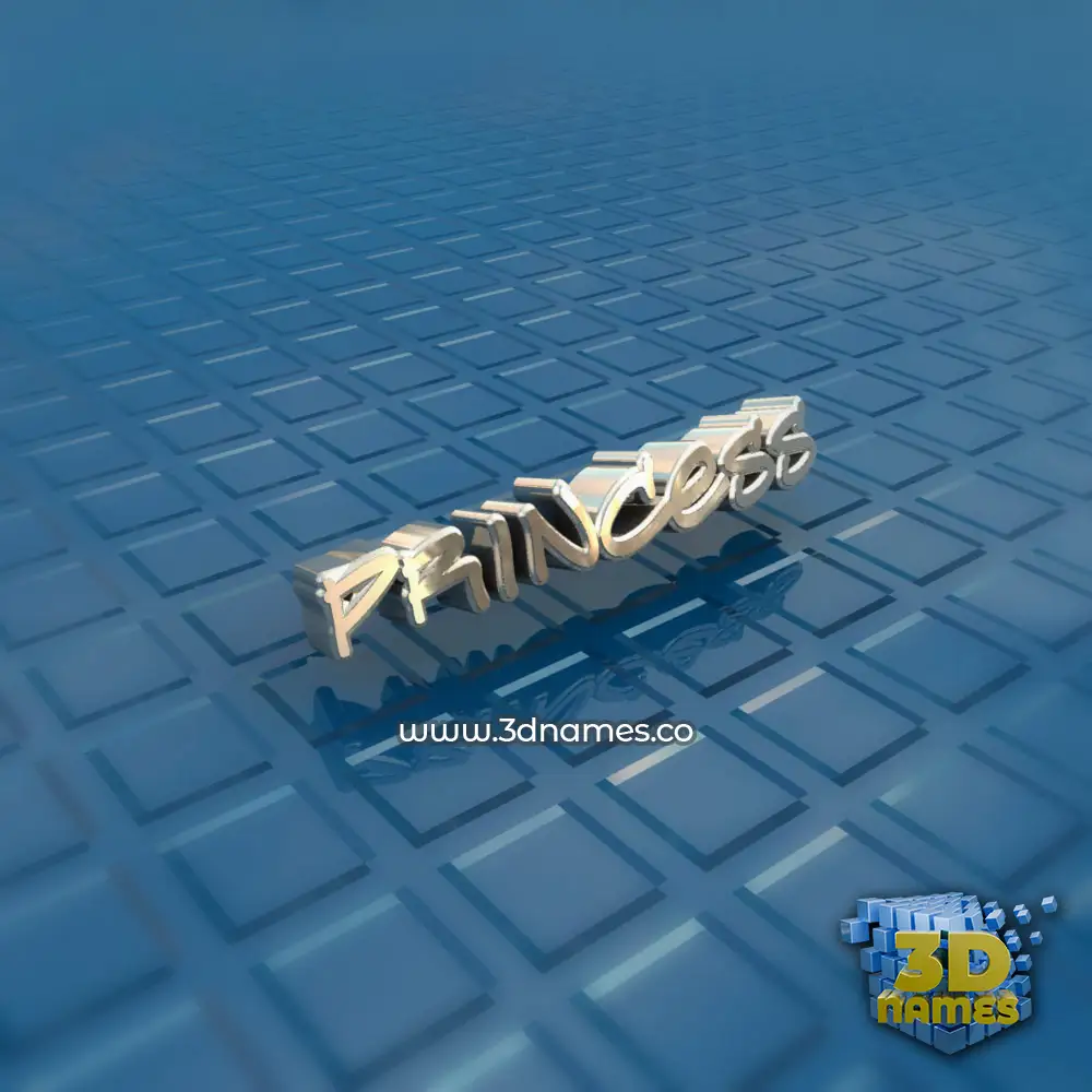princess in Blue Bling style - 3D name wallpaper
