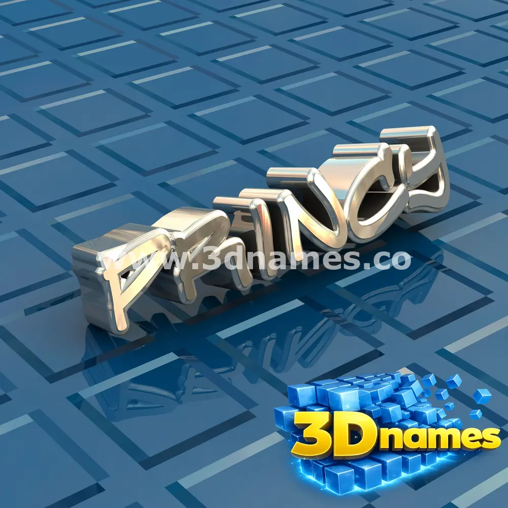 princy in Blue Bling style - 3D name wallpaper