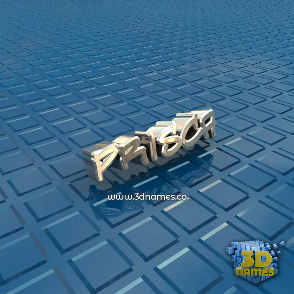 prisca in Blue Bling style - 3D name wallpaper
