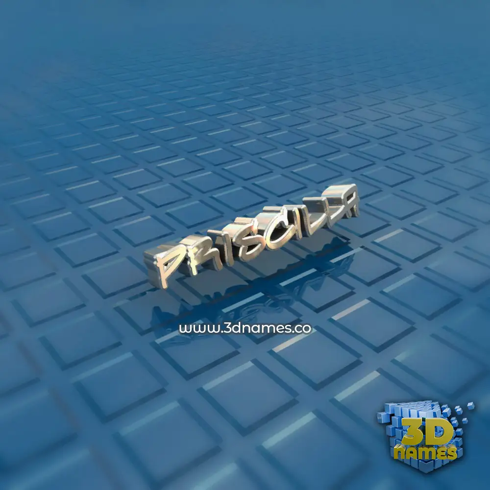 priscilla in Blue Bling style - 3D name wallpaper