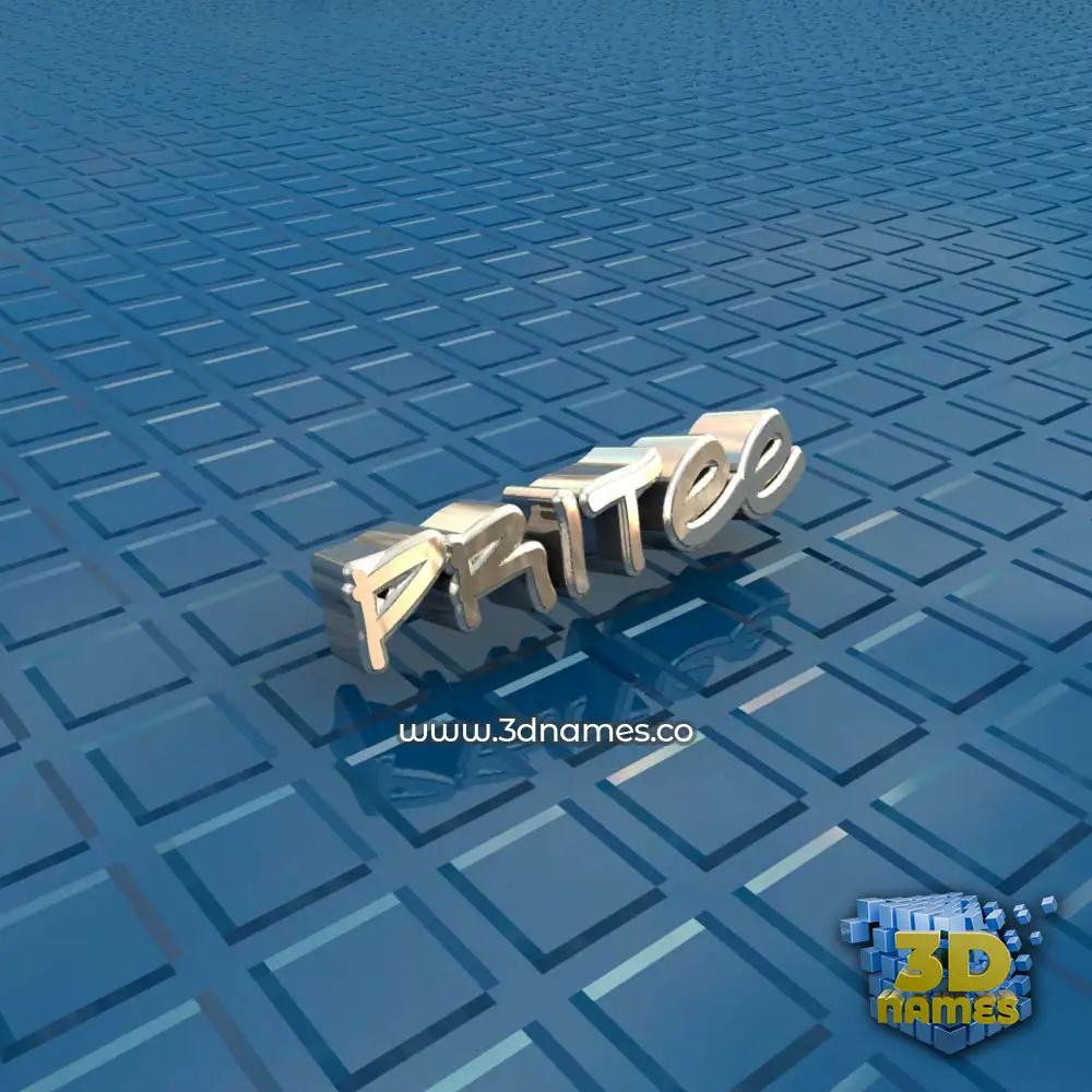 pritee in Blue Bling style - 3D name wallpaper