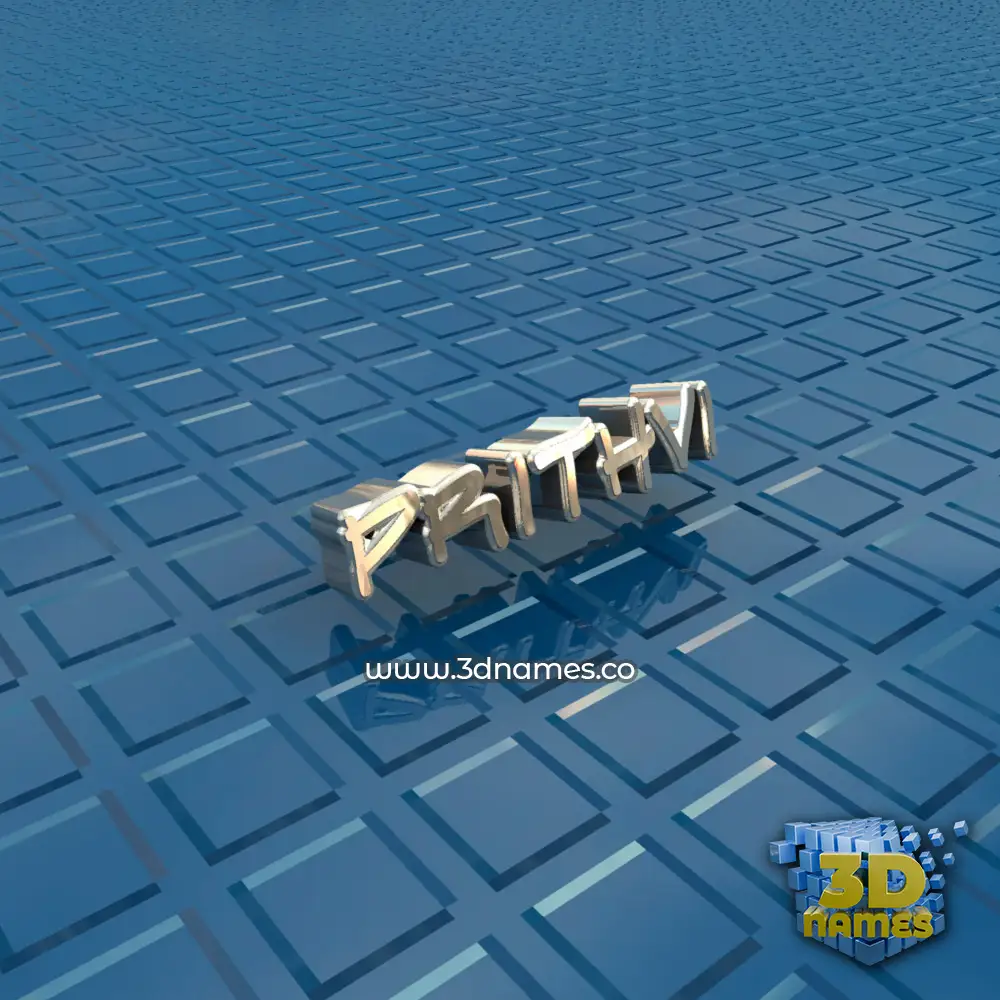 prithvi in Blue Bling style - 3D name wallpaper