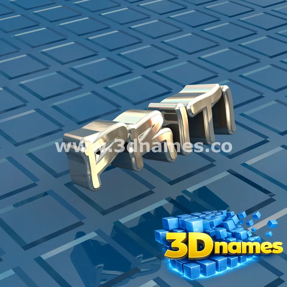 priti in Blue Bling style - 3D name wallpaper