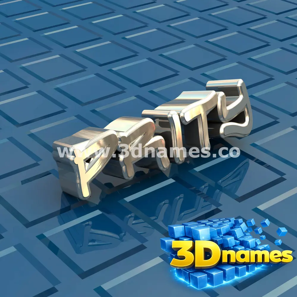 prity in Blue Bling style - 3D name wallpaper