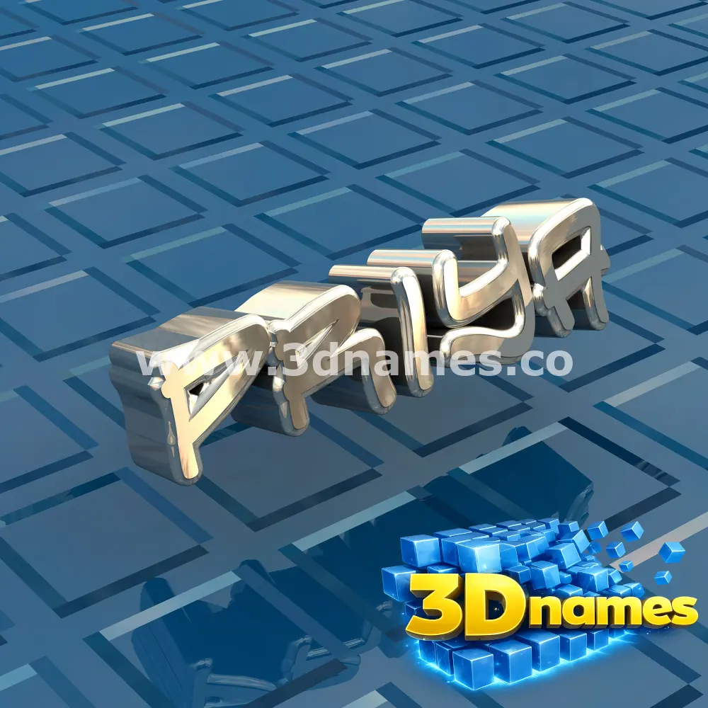 priya in Blue Bling style - 3D name wallpaper