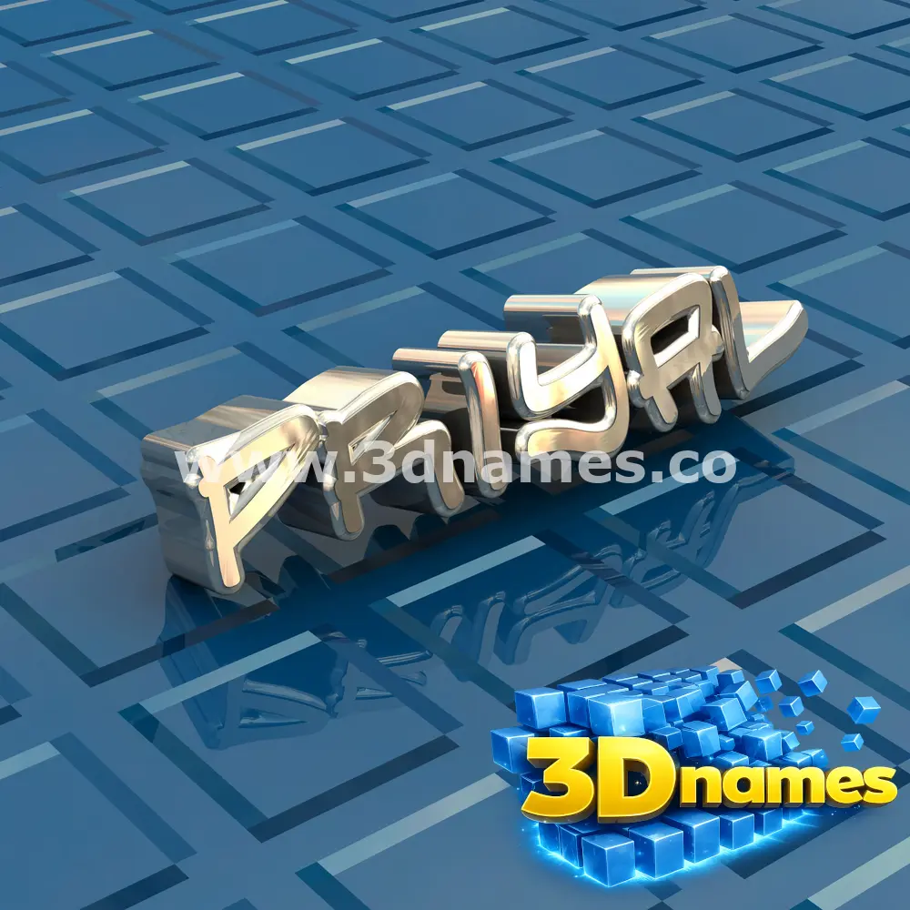 priyal in Blue Bling style - 3D name wallpaper