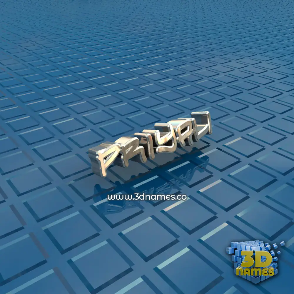 priyali in Blue Bling style - 3D name wallpaper