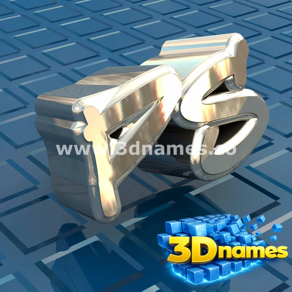 ps in Blue Bling style - 3D name wallpaper