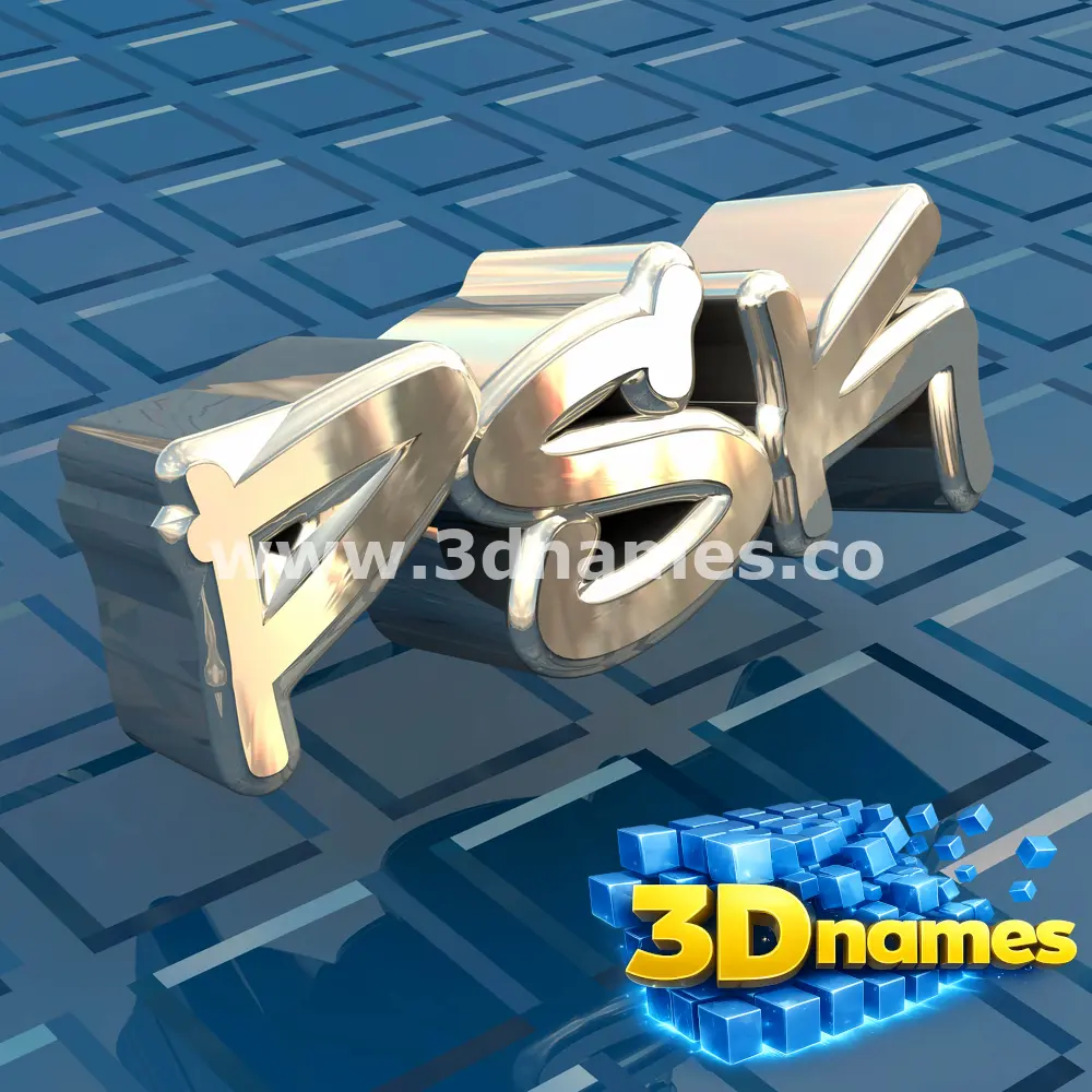 psk in Blue Bling style - 3D name wallpaper