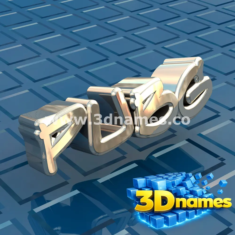 pubg in Blue Bling style - 3D name wallpaper