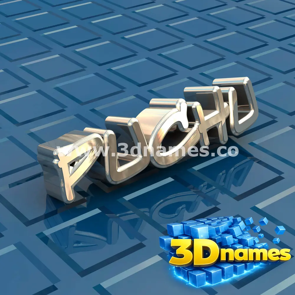 puchu in Blue Bling style - 3D name wallpaper