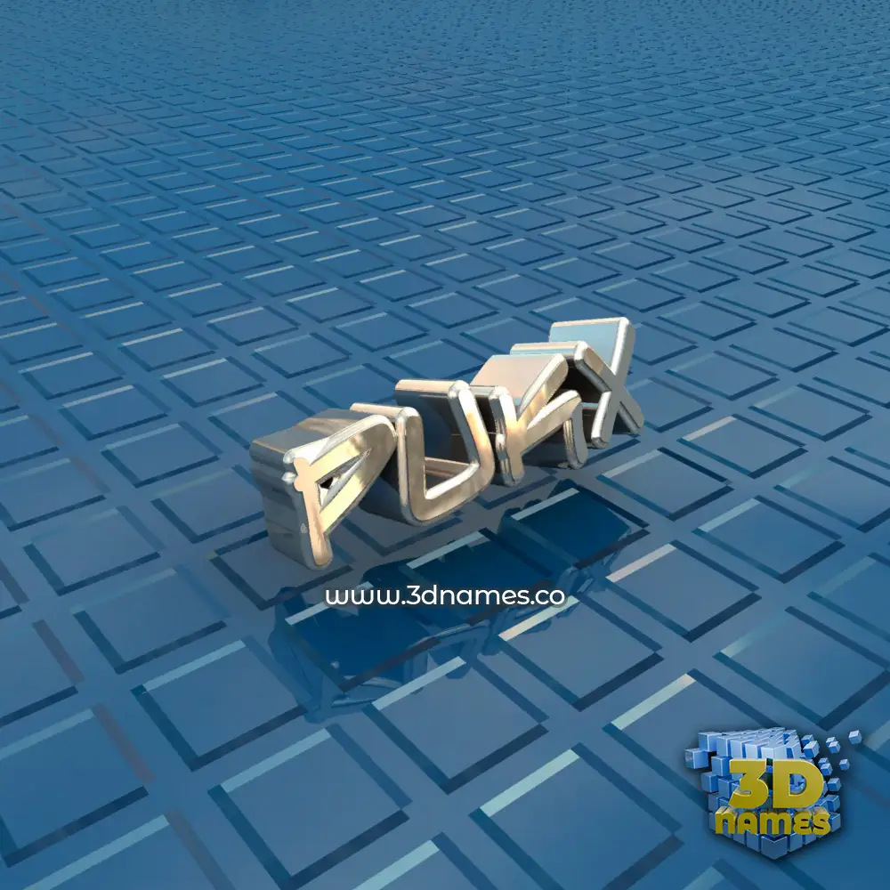 pukx in Blue Bling style - 3D name wallpaper