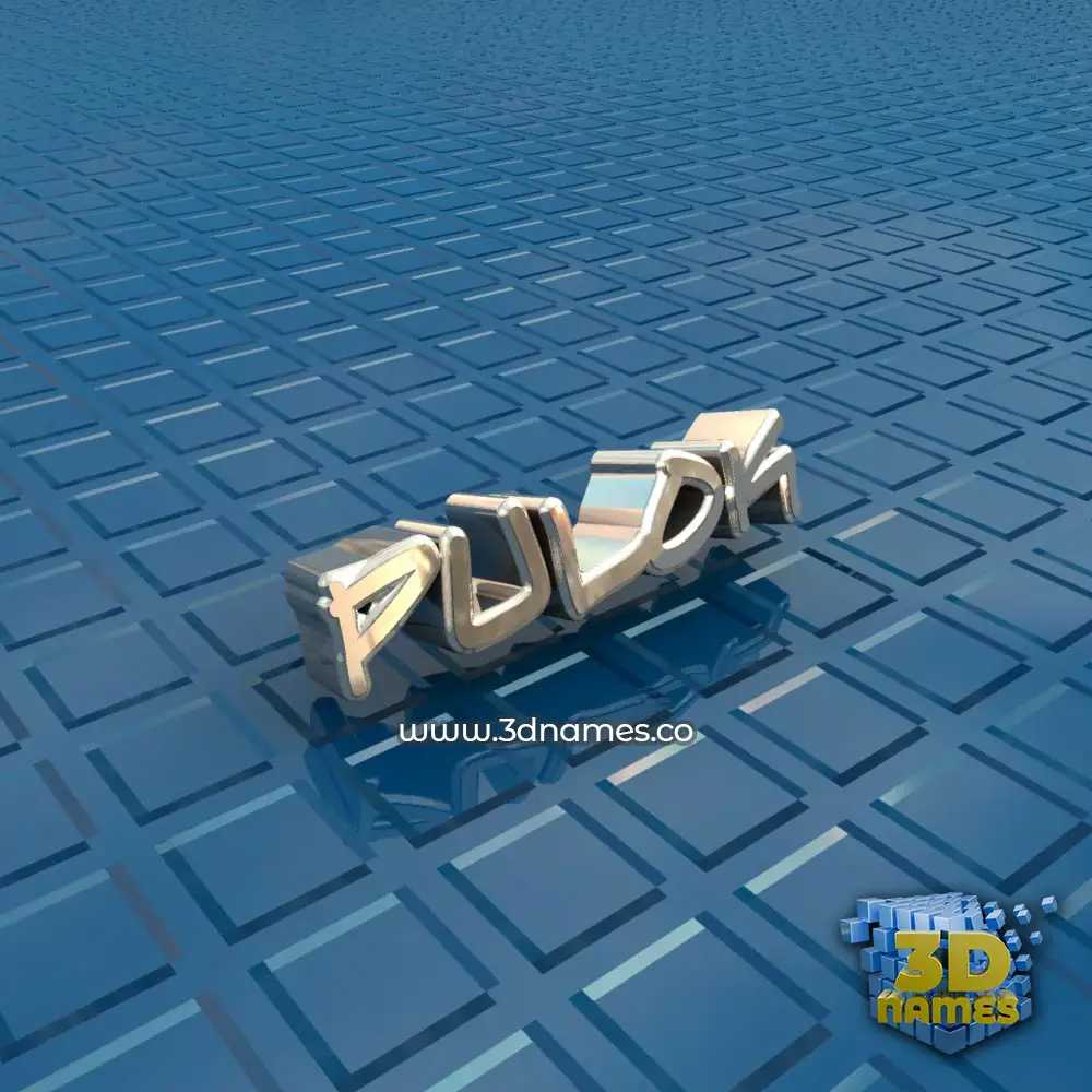 pulok in Blue Bling style - 3D name wallpaper