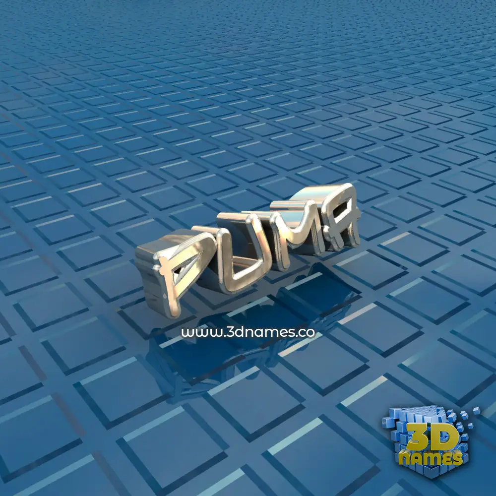 puma in Blue Bling style - 3D name wallpaper
