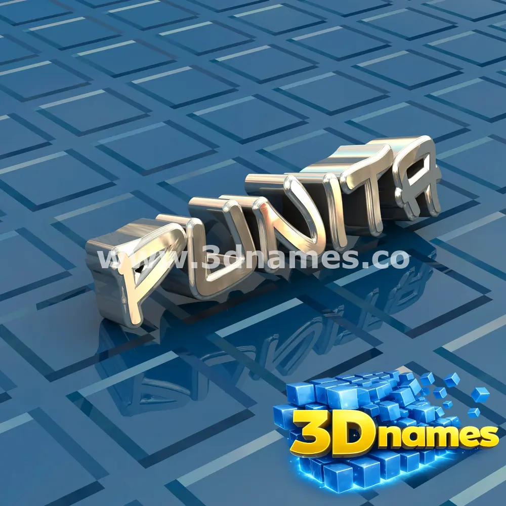 punita in Blue Bling style - 3D name wallpaper