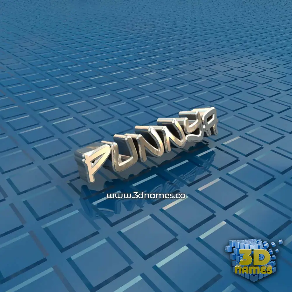punnya in Blue Bling style - 3D name wallpaper