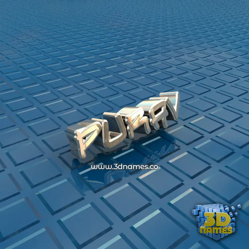 purav in Blue Bling style - 3D name wallpaper