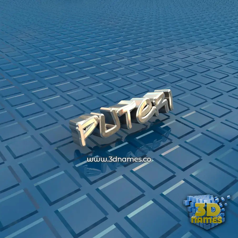 puteri in Blue Bling style - 3D name wallpaper