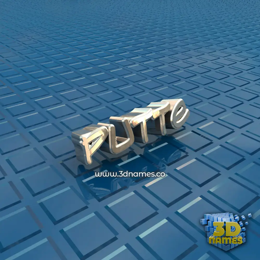 putte in Blue Bling style - 3D name wallpaper