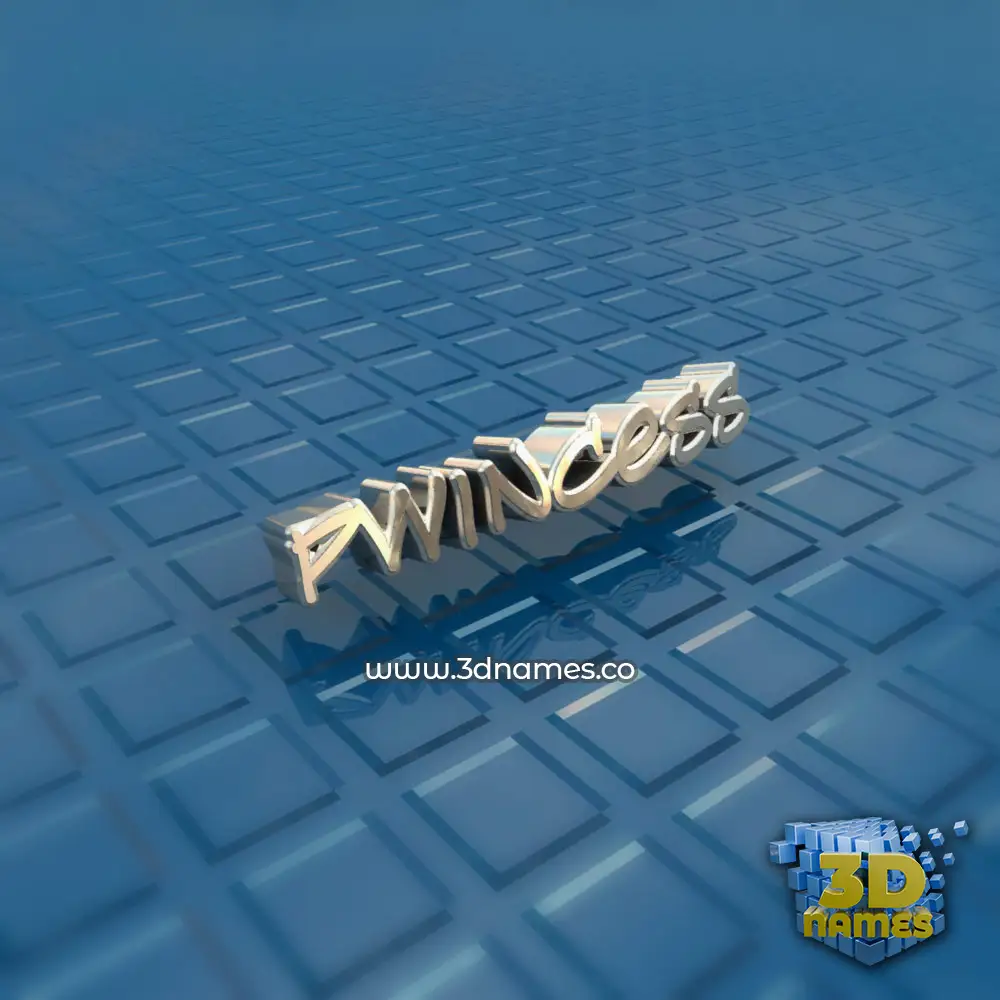 pwincess in Blue Bling style - 3D name wallpaper
