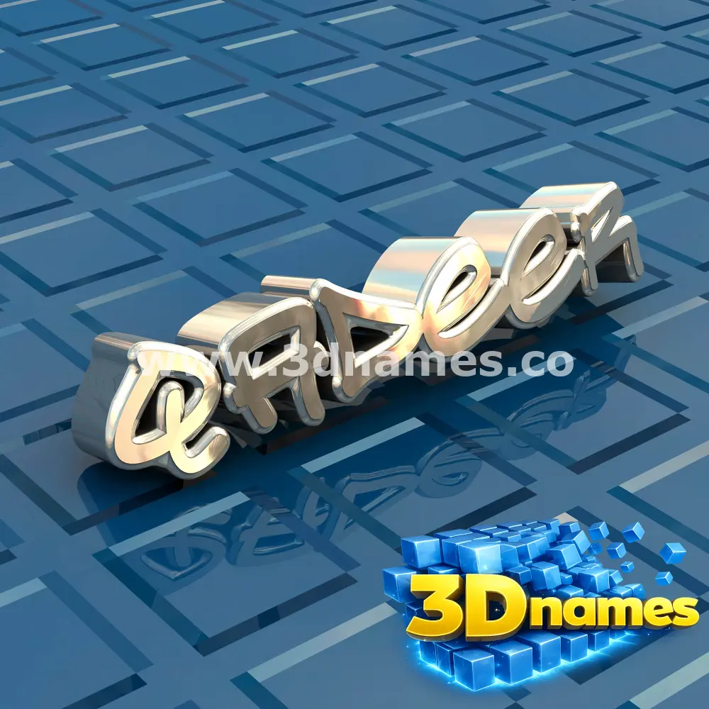 qadeer in Blue Bling style - 3D name wallpaper