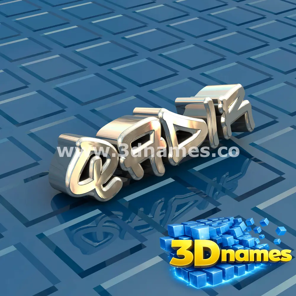 qadir in Blue Bling style - 3D name wallpaper