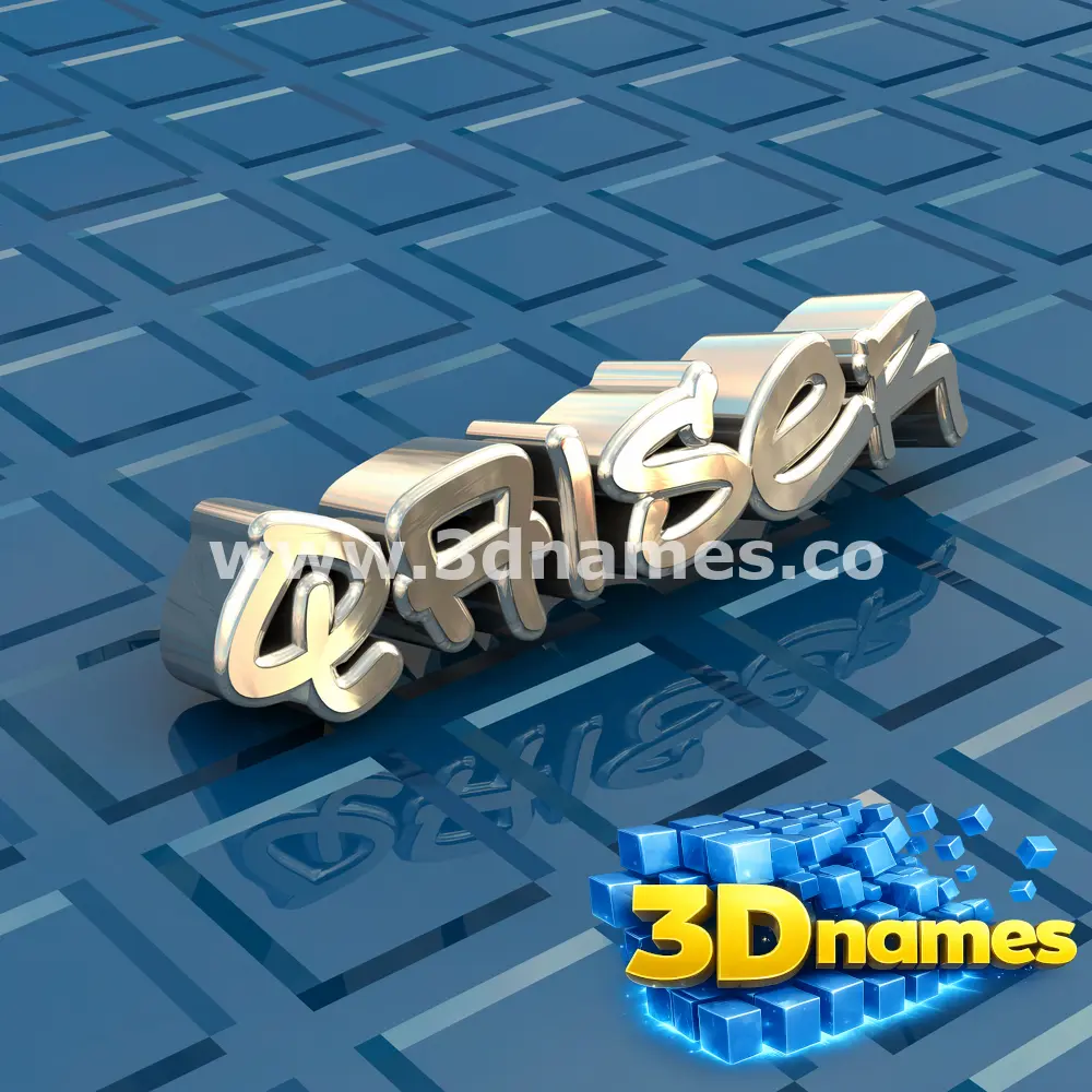qaiser in Blue Bling style - 3D name wallpaper