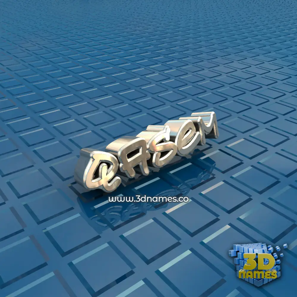 qasem in Blue Bling style - 3D name wallpaper