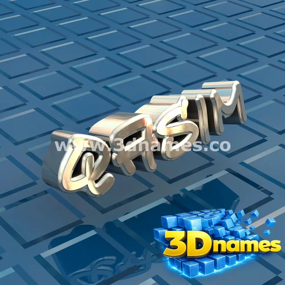 qasim in Blue Bling style - 3D name wallpaper