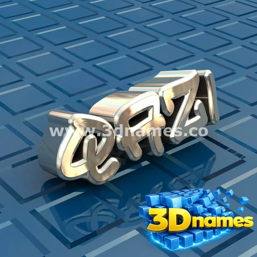 qazi in Blue Bling style - 3D name wallpaper
