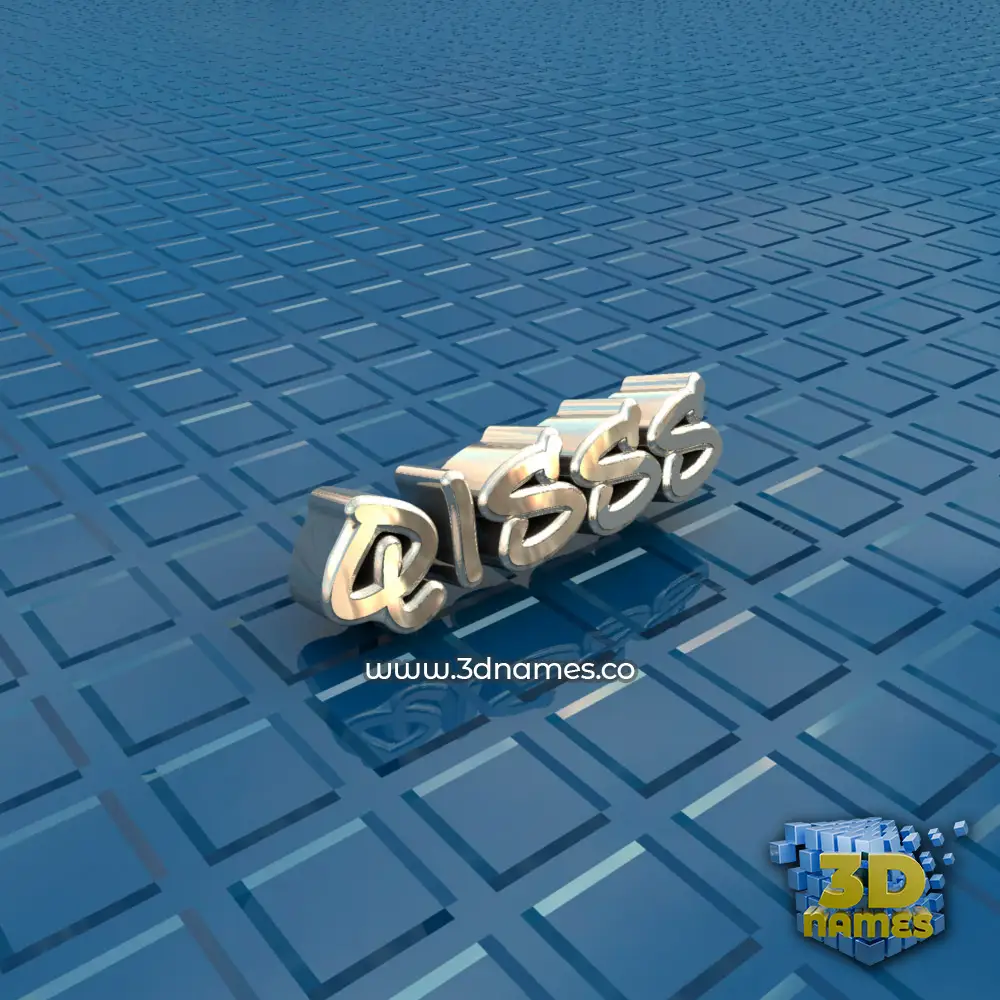 qisss in Blue Bling style - 3D name wallpaper
