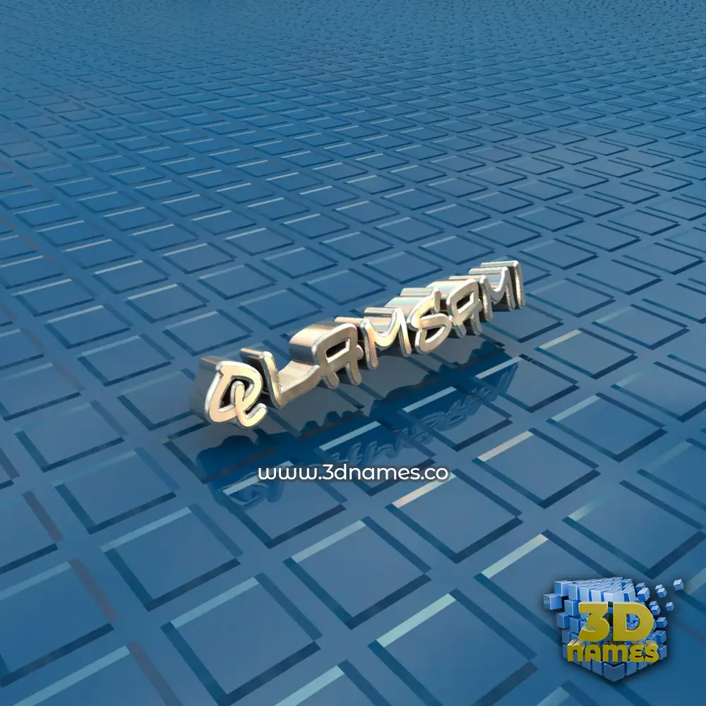 qlamsami in Blue Bling style - 3D name wallpaper