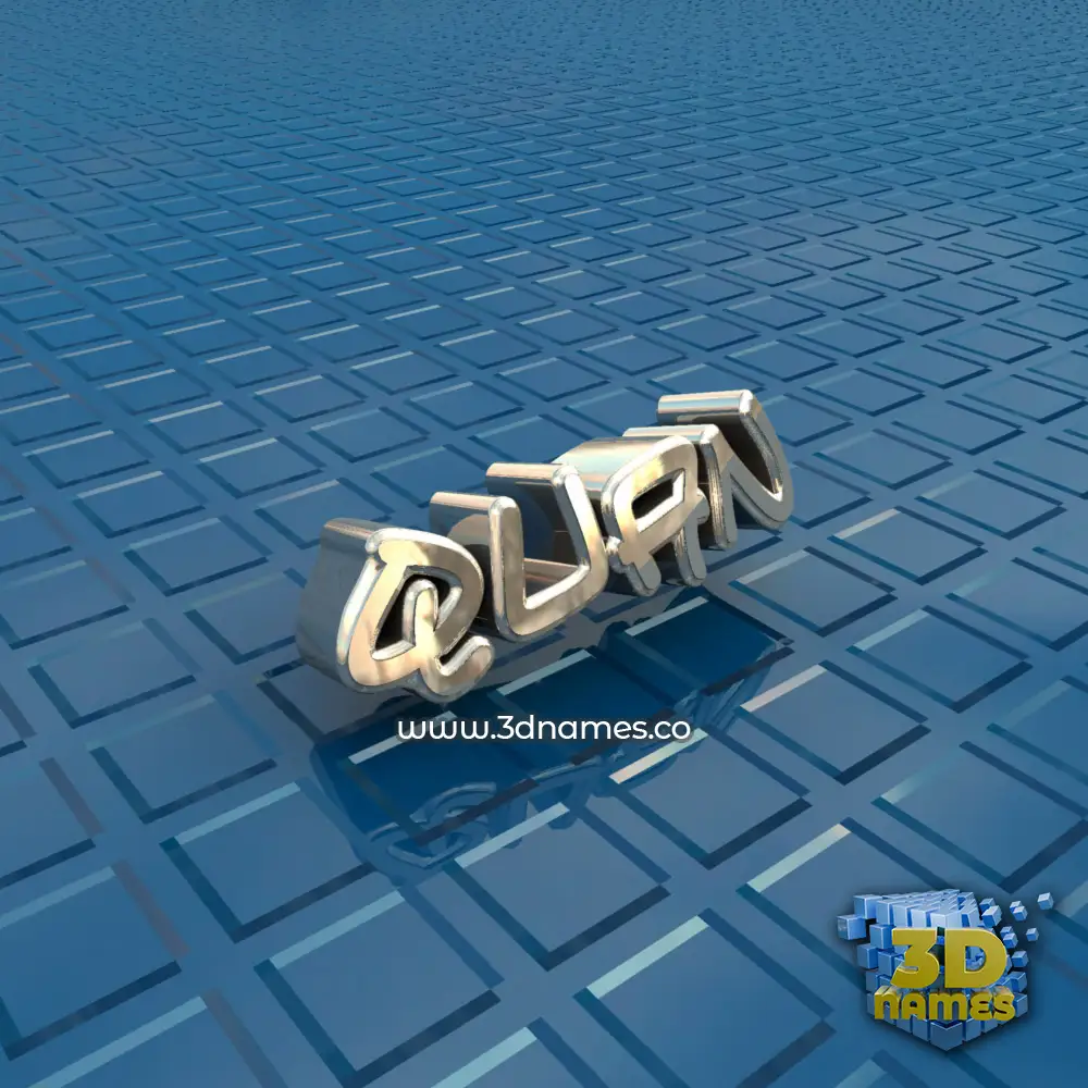 quan in Blue Bling style - 3D name wallpaper