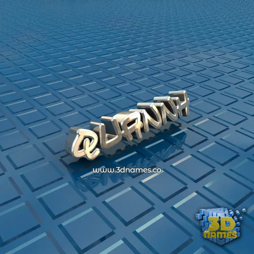 quannh in Blue Bling style - 3D name wallpaper