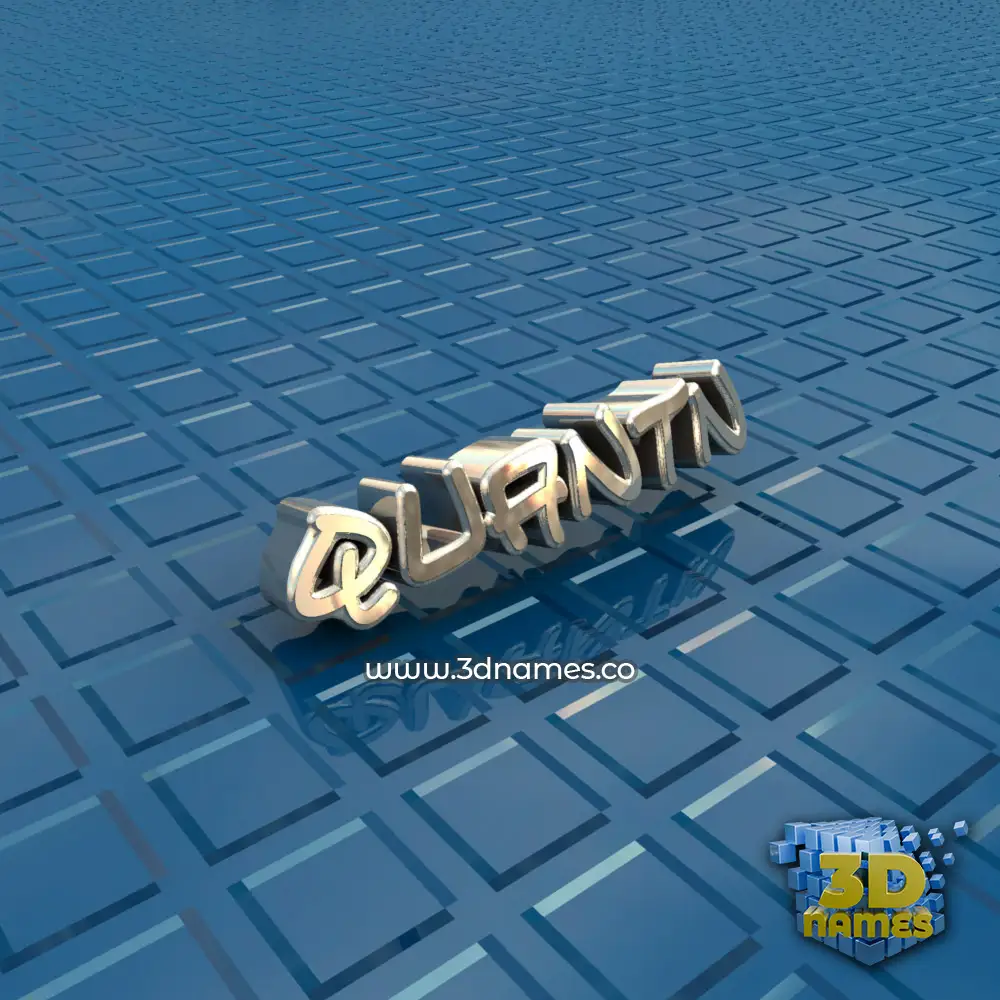 quantn in Blue Bling style - 3D name wallpaper
