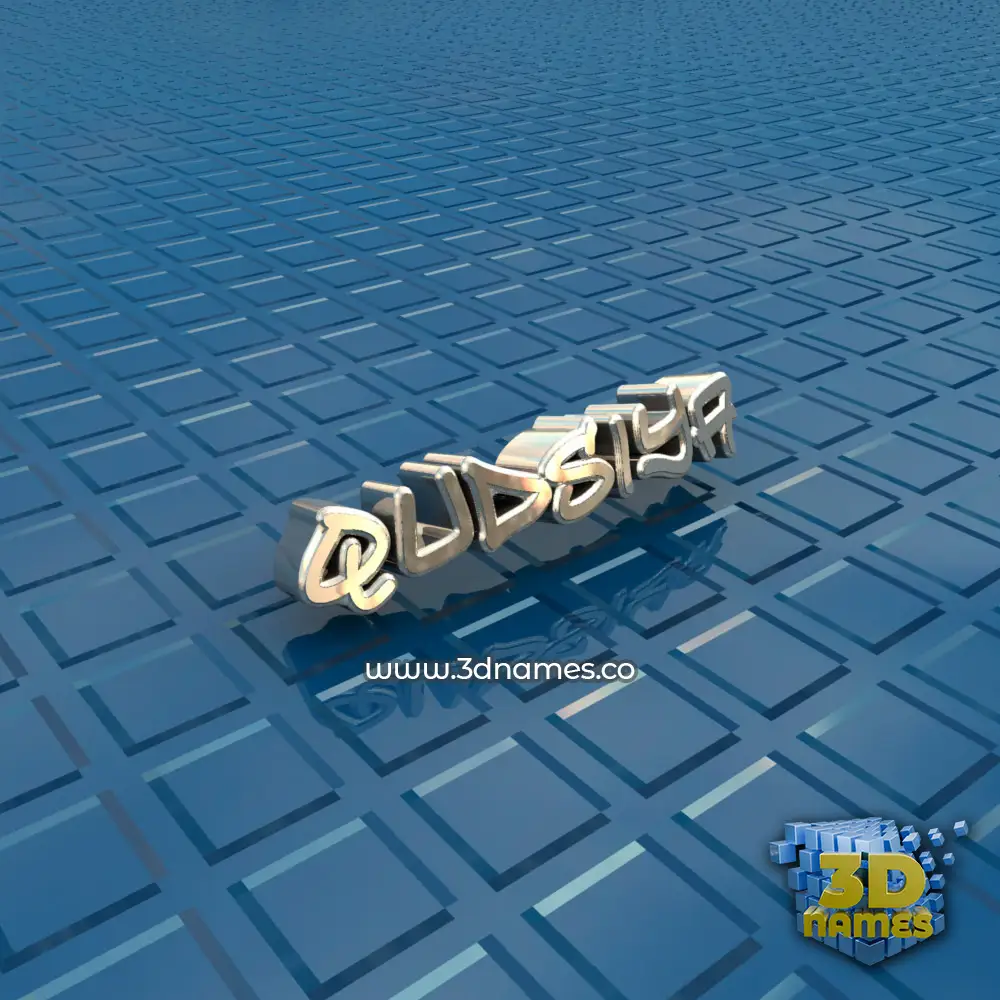 qudsiya in Blue Bling style - 3D name wallpaper