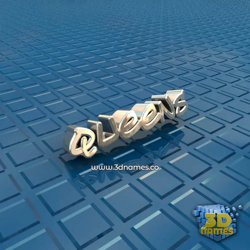 queens in Blue Bling style - 3D name wallpaper
