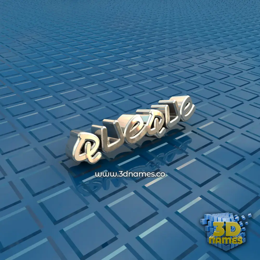 queque in Blue Bling style - 3D name wallpaper