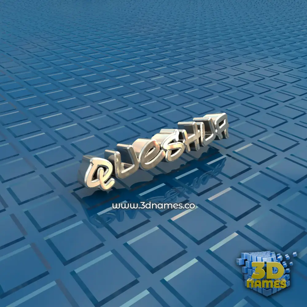 queshua in Blue Bling style - 3D name wallpaper